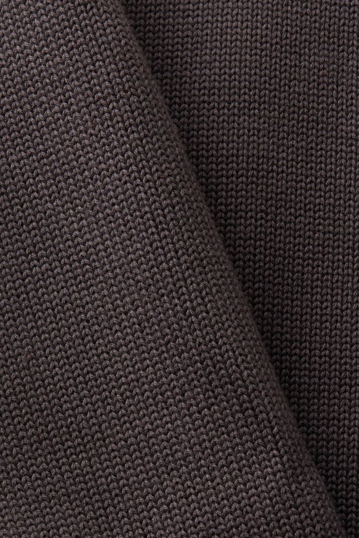Pull jacquard en coton à col ras du cou, DARK GREY, detail image number 5