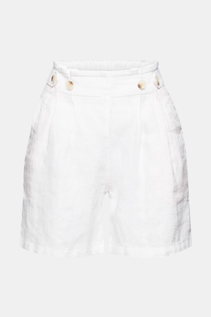 Pantalon court, 100 % lin, WHITE, overview