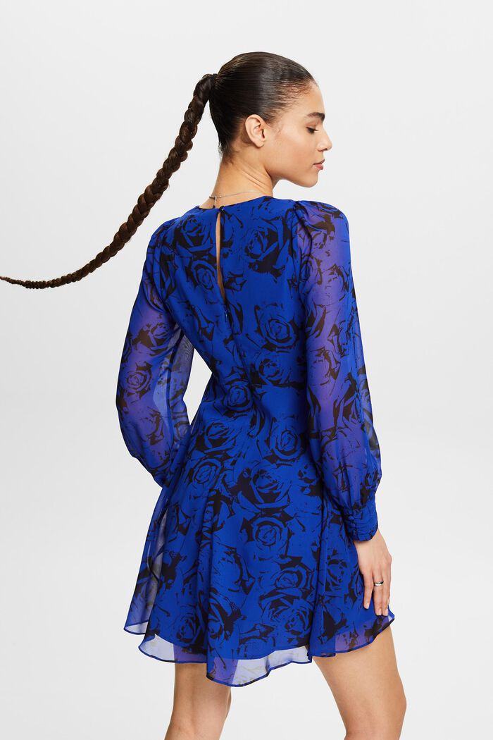 Mini-robe imprimée à encolure en V, BRIGHT BLUE, detail image number 2