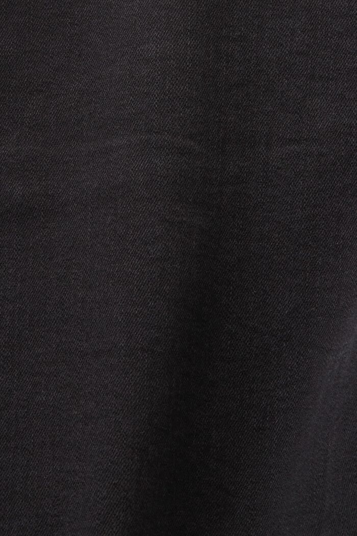 Short en jean droit à taille mi-haute, BLACK DARK WASHED, detail image number 6