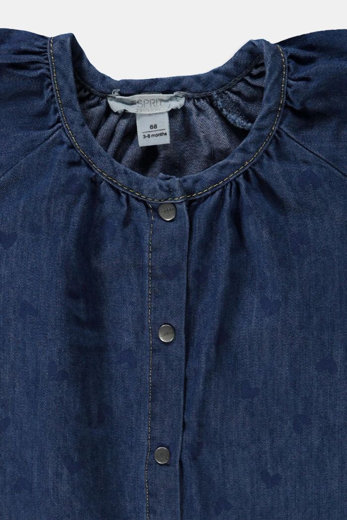 Robe en jean sans manches en coton mélangé, BLUE MEDIUM WASHED, detail image number 2