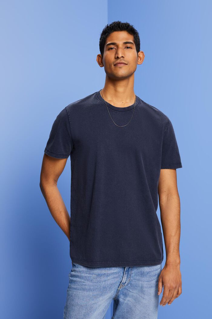 T-shirt en jersey teint en pièce, 100 % coton, NAVY, detail image number 0