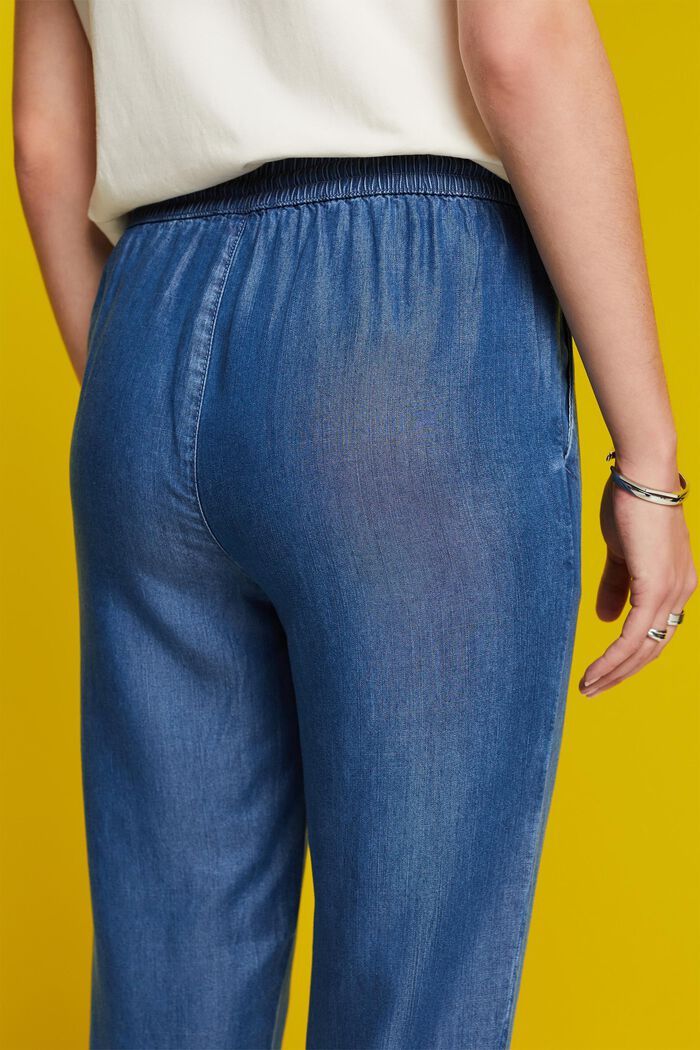Pantalon de jogging aspect jean, TENCEL™, BLUE MEDIUM WASHED, detail image number 4