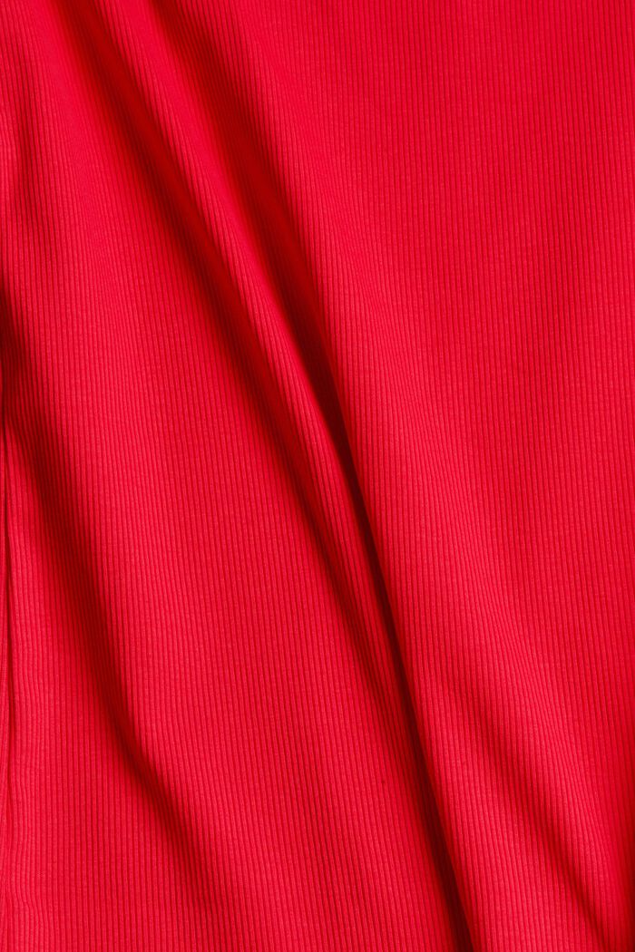 T-shirt côtelé en coton biologique, RED, detail image number 4