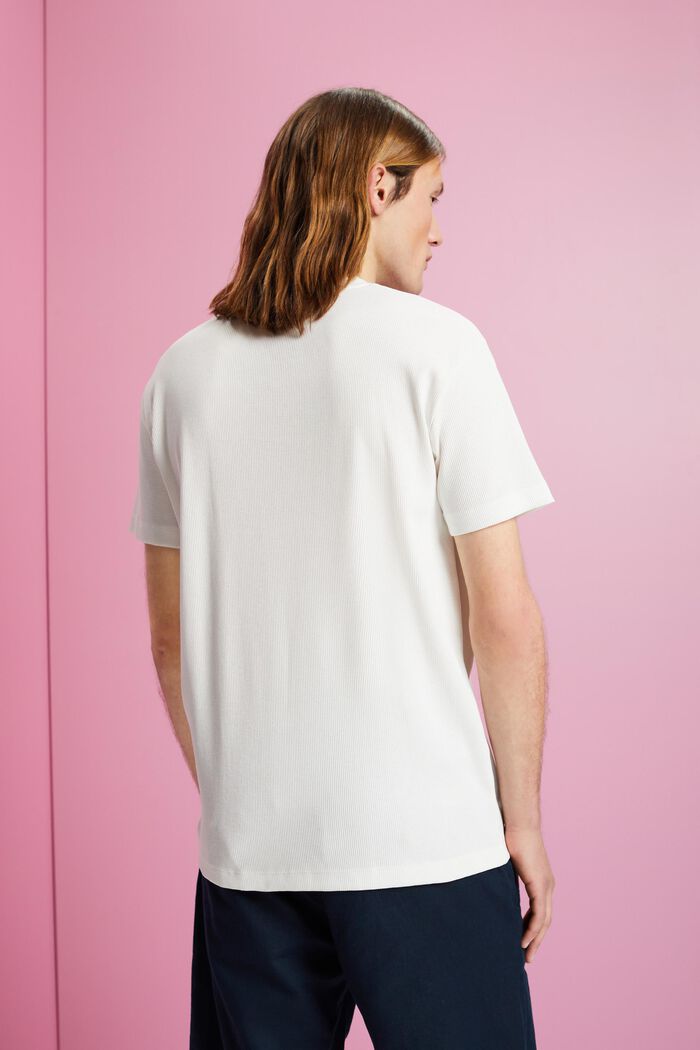 T-shirt côtelé, OFF WHITE, detail image number 3