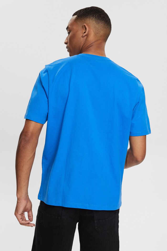 T-shirt en jersey à motif et logo, BRIGHT BLUE, detail image number 3