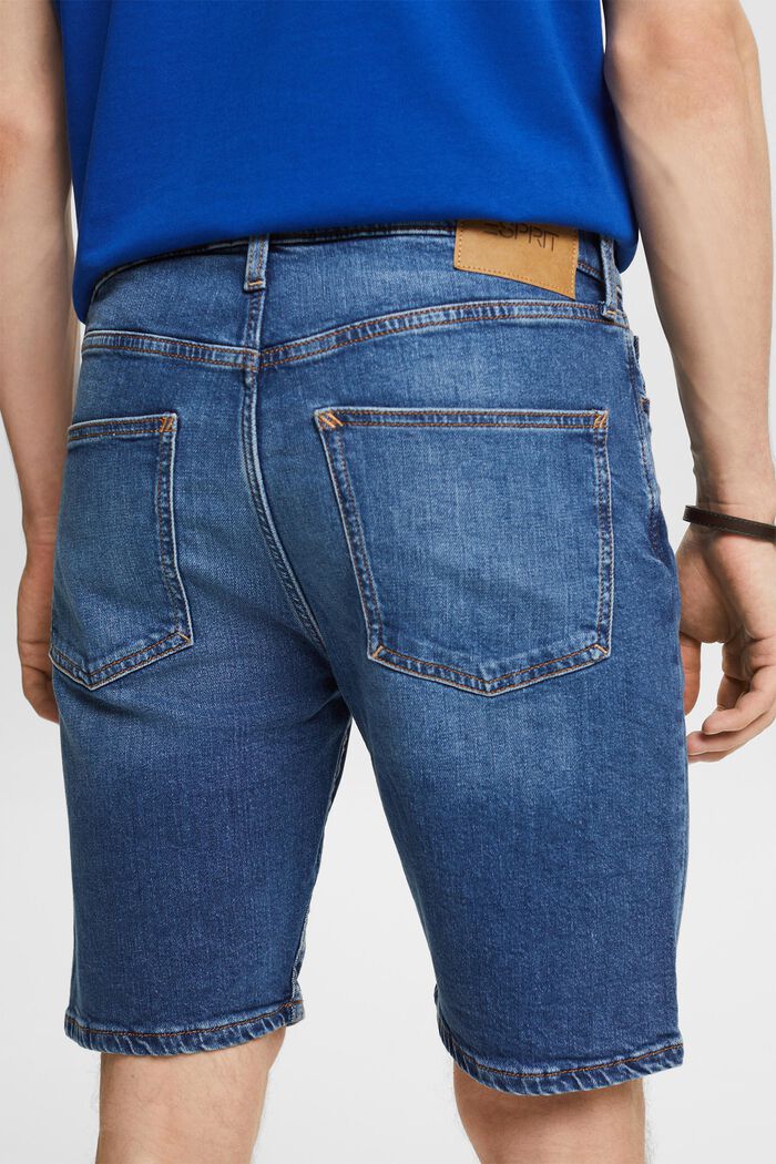 Short en jean droit à taille mi-haute, BLUE MEDIUM WASHED, detail image number 3