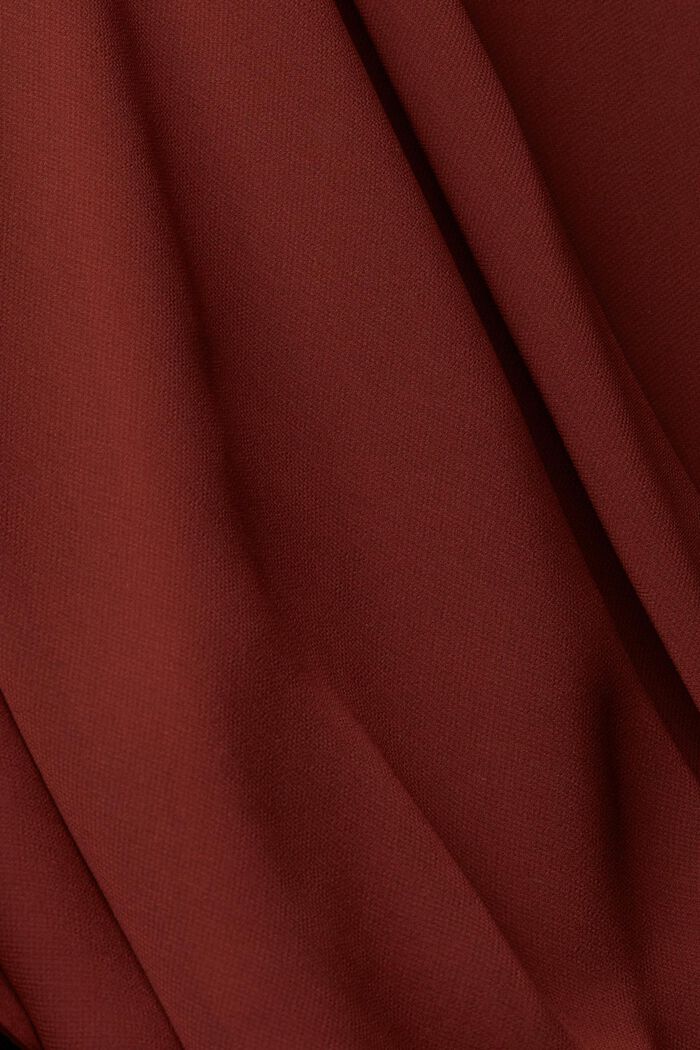 En matière recyclée : la jupe longueur midi en mousseline, BORDEAUX RED, detail image number 5