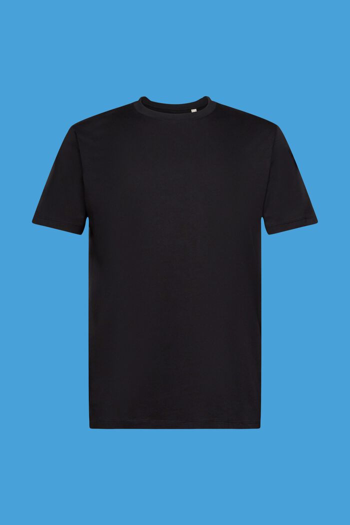 T-shirt à col ras du cou en pur coton, BLACK, detail image number 6