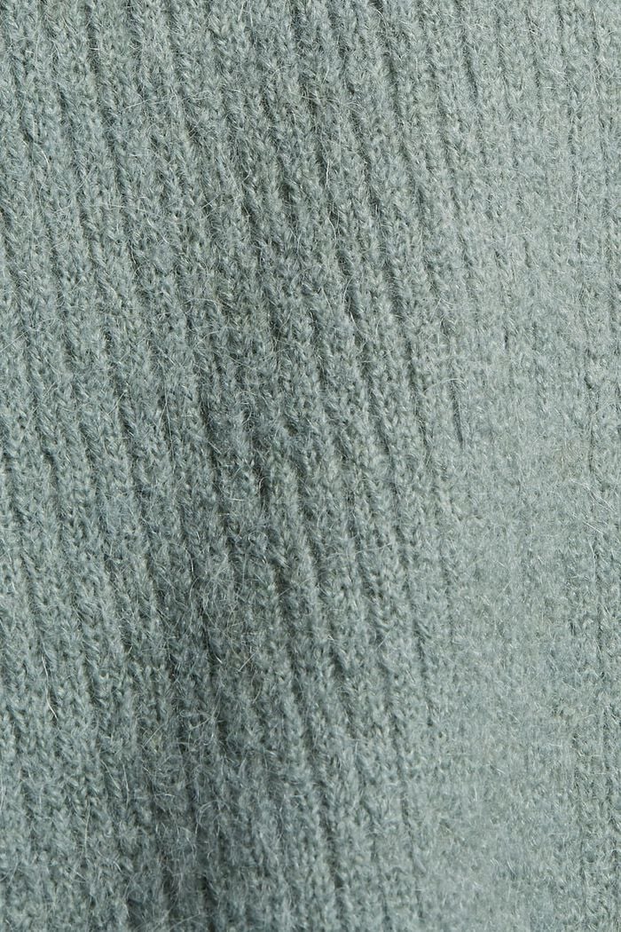 À teneur en alpaga/laine : le cardigan ouvert en maille, DUSTY GREEN, detail image number 4