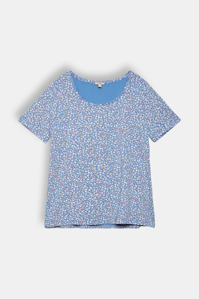 T-shirt CURVY à motif imprimé, en coton biologique, LIGHT BLUE LAVENDER, detail image number 0