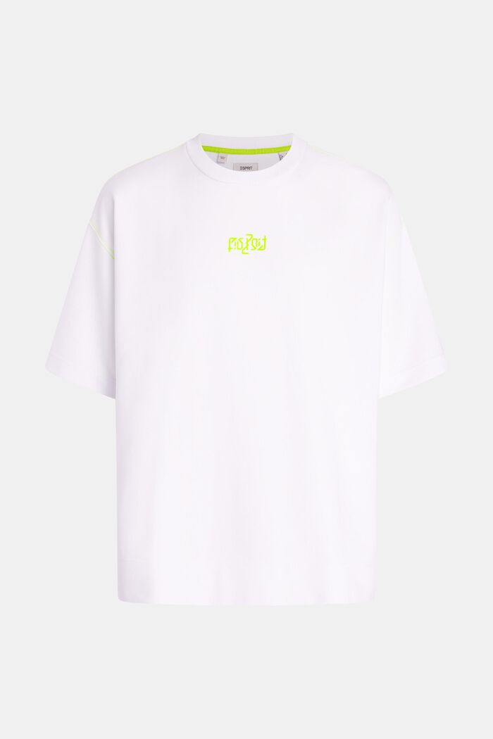 Sweat-shirt fluo de coupe Relaxed Fit à imprimé, WHITE, detail image number 4