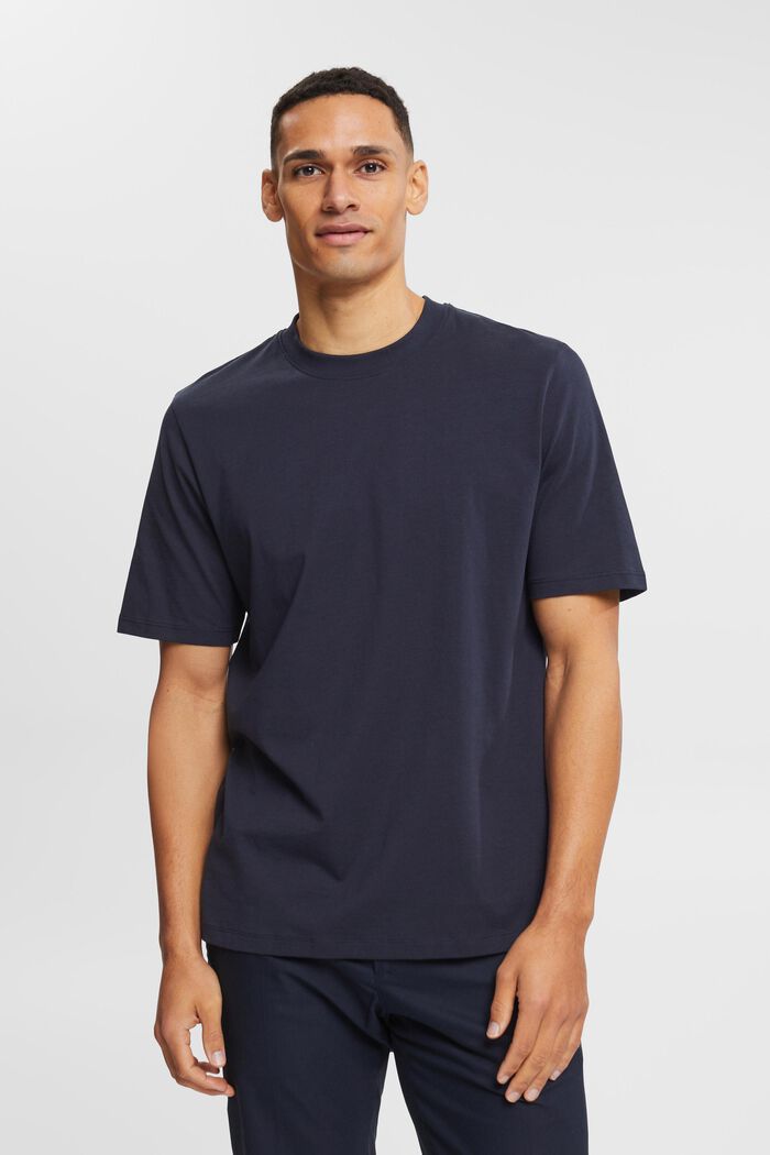 T-shirt à encolure ronde en coton, NAVY, detail image number 0