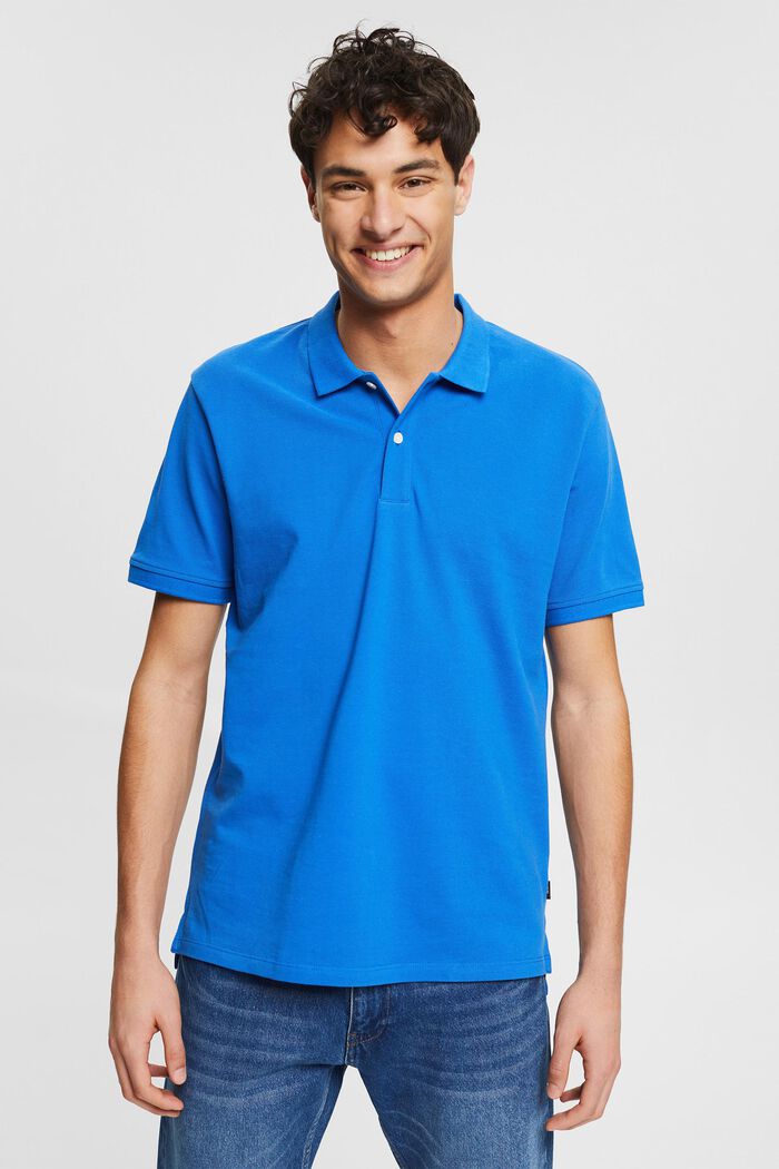 Polo en coton, BRIGHT BLUE, detail image number 0