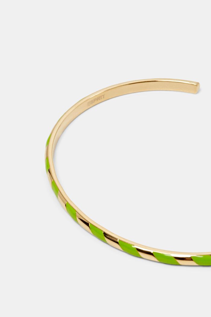 Bracelet rigide bicolore en acier inoxydable, LIGHT GREEN, detail image number 1