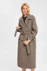 Manteau en laine mélangée à carreaux