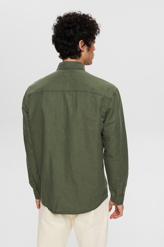 En lin mélangé : chemise oversize, GREEN, detail image number 3