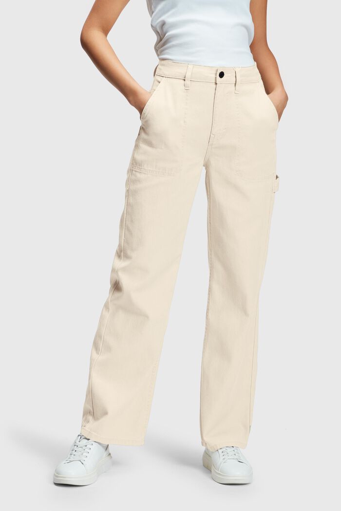 Jean workwear taille haute à jambes droites de style années 90, SAND, detail image number 0