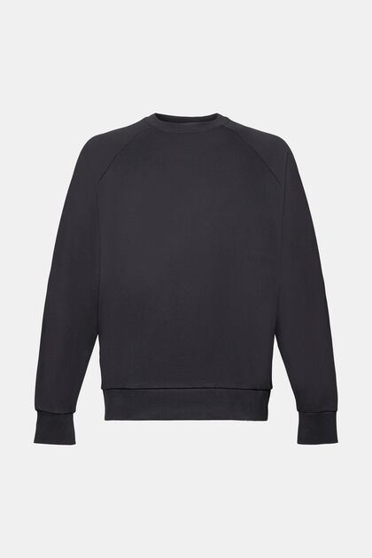 Sweat-shirt en coton de coupe Relaxed Fit, BLACK, overview