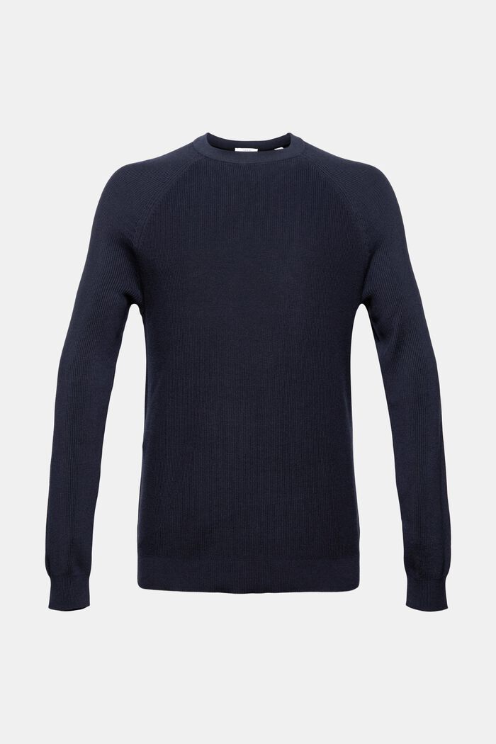 Pull ras-du-cou, 100 % coton, NAVY, overview