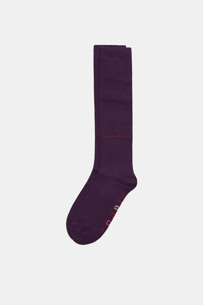 Lot de 2 paires de chaussettes hautes à logo, ORCHID, detail image number 0
