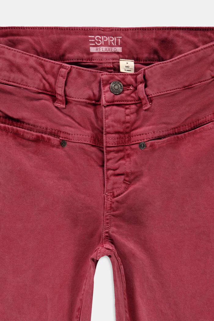 Pantalon à teneur en coton bio, DARK RED, detail image number 2
