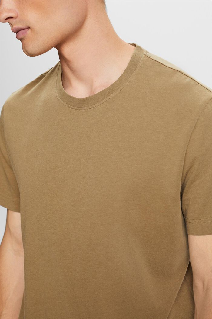 T-shirt en jersey à encolure ronde, 100 % coton, KHAKI GREEN, detail image number 2
