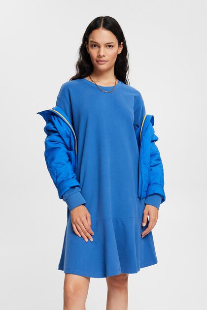 Mini-robe sweat-shirt, BLUE, overview