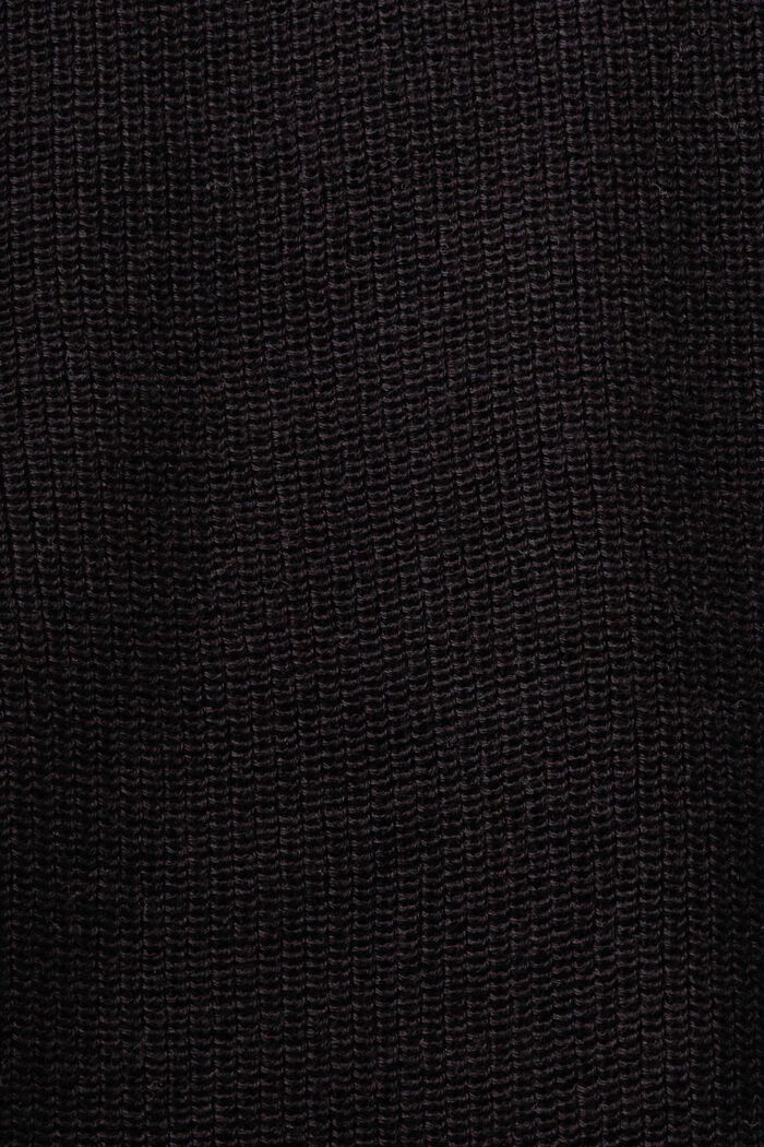 Pull-over chauve-souris en maille côtelée, BLACK, detail image number 5