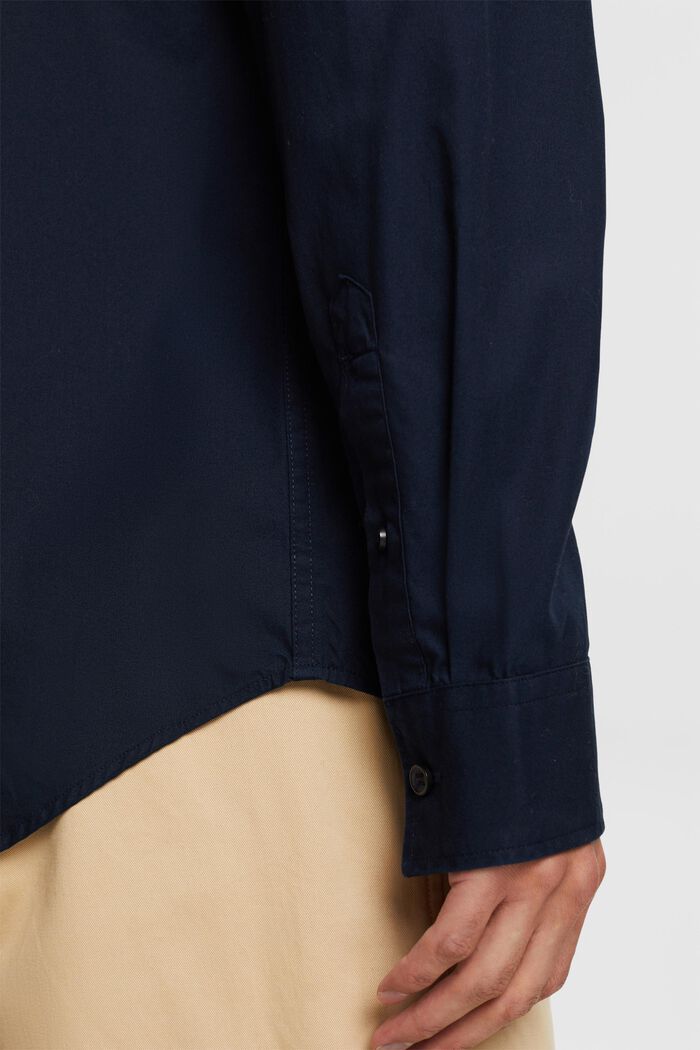 Chemise à col boutonné en popeline, 100 % coton, NAVY, detail image number 2