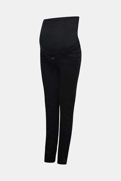 Pantalon stretch à ceinture de maintien, BLACK, overview