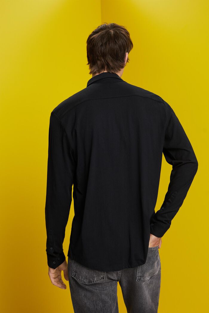 Chemise en jersey, 100 % coton, BLACK, detail image number 3