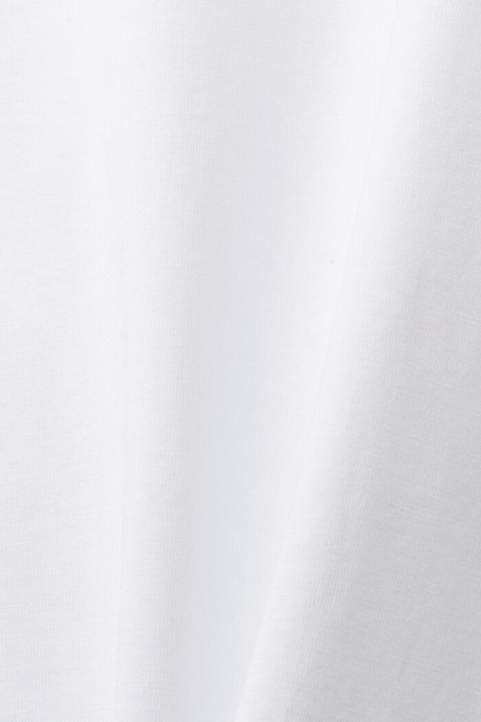 T-shirt à col rond en jersey de coton Pima, WHITE, detail image number 5