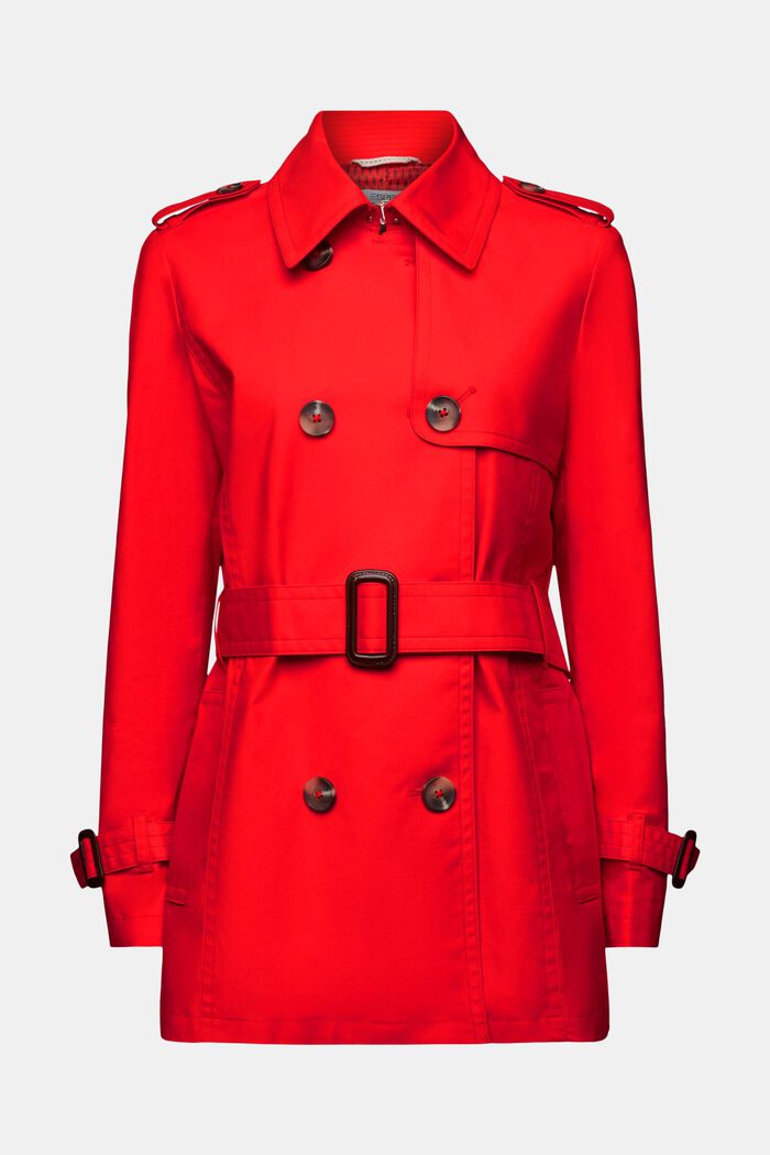 Trench-coat court à boutonnage croisé, RED, detail image number 6
