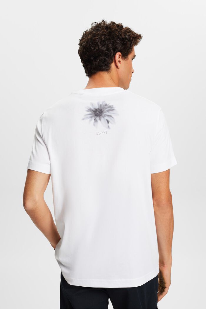 T-shirt à imprimé en coton Pima, WHITE, detail image number 4