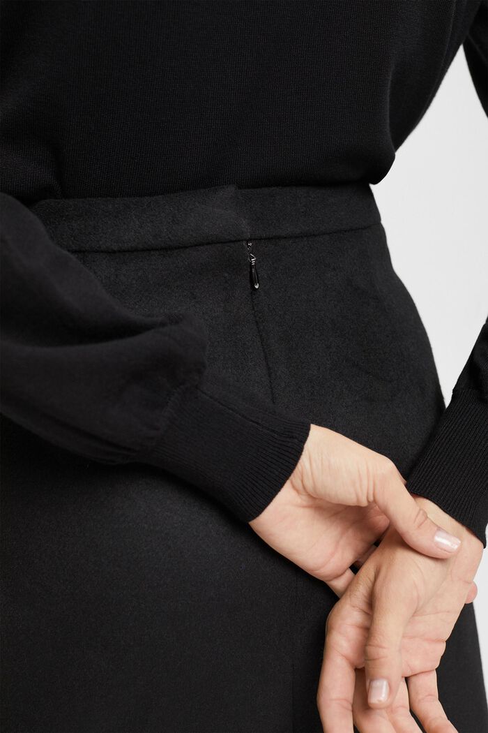 Mini-jupe en laine mélangée, BLACK, detail image number 0