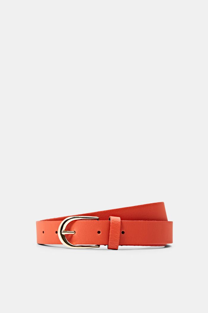 Belts leather, CORAL RED, detail image number 0