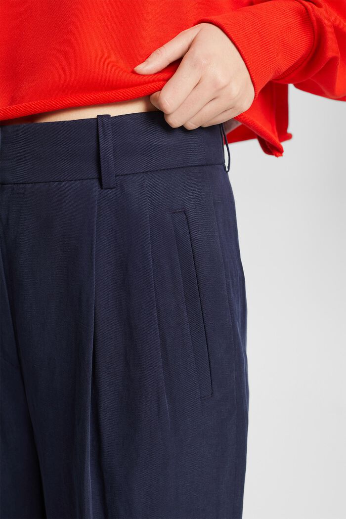 Jupe-culotte à jambes larges et taille haute, NAVY, detail image number 4
