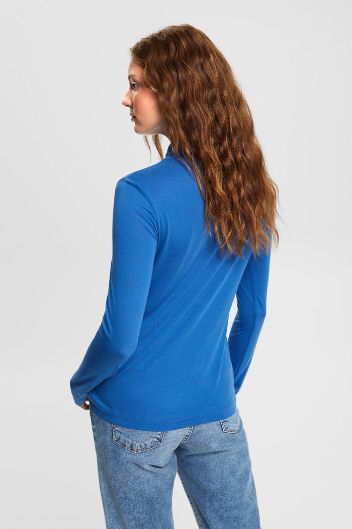 T-shirt à manches longues et col montant, TENCEL™, BLUE, detail image number 3