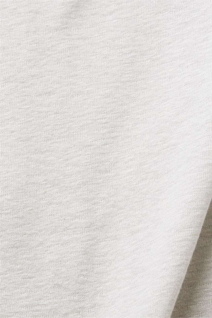 T-shirt en mélange de viscose et de lin orné d’un imprimé sur la poitrine, PASTEL GREY, detail image number 5
