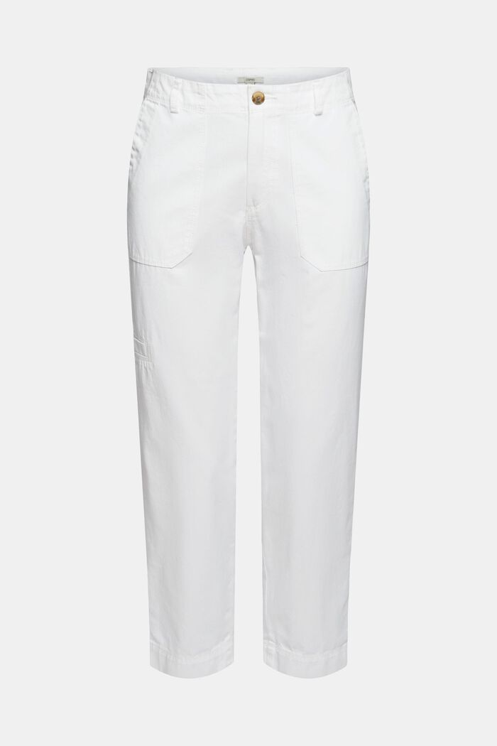 Pantalon en coton au look cargo, WHITE, overview