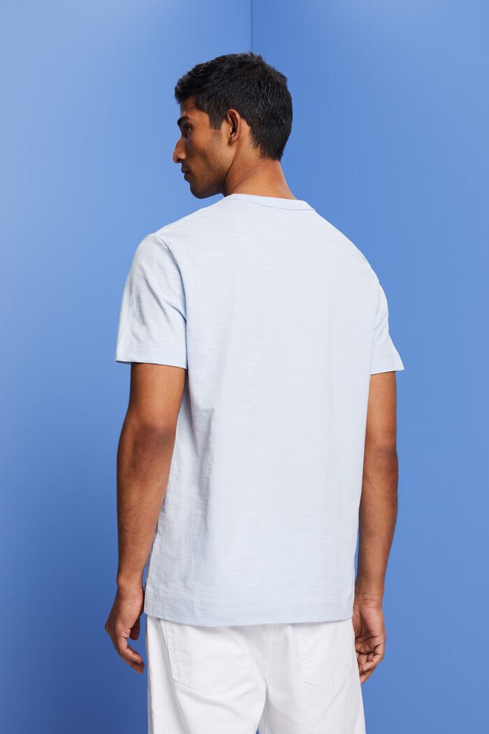 T-shirt en jersey à imprimé sur la poitrine, 100 % coton, PASTEL BLUE, detail image number 3