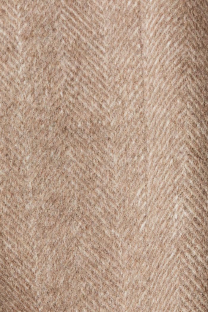 Manteau en laine mélangée à capuche amovible, LIGHT TAUPE, detail image number 4