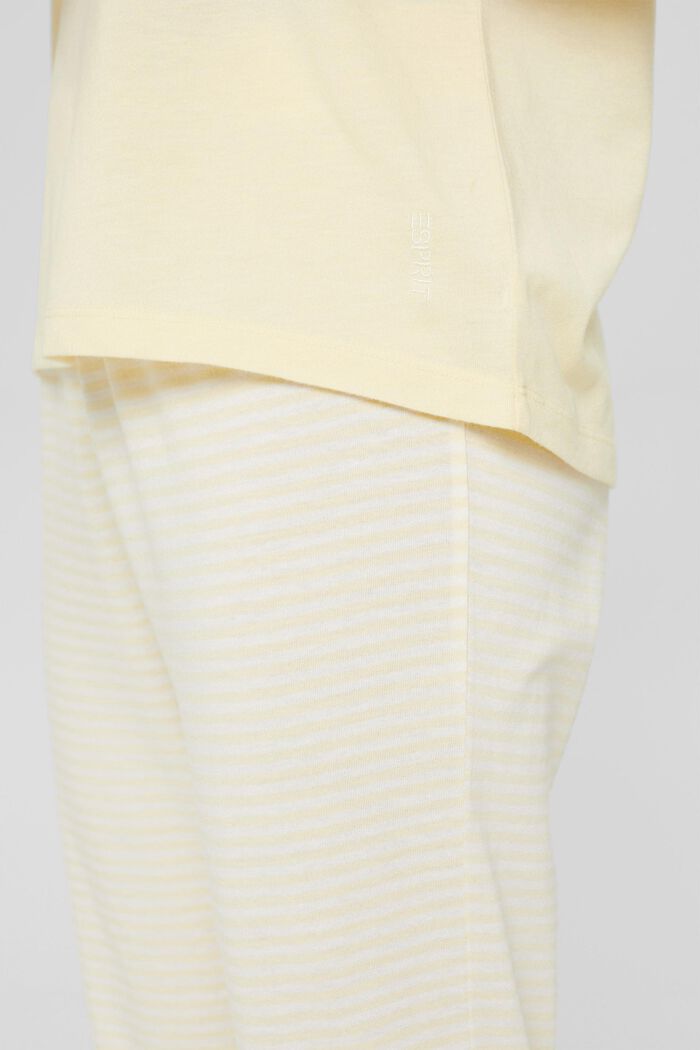 Haut de pyjama velouté, 100 % coton biologique, PASTEL YELLOW, detail image number 3