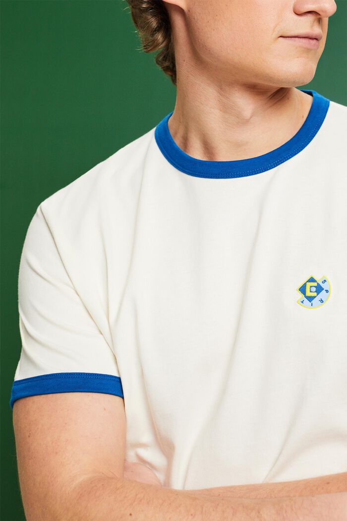 T-shirt col rond en coton à logo, OFF WHITE, detail image number 3