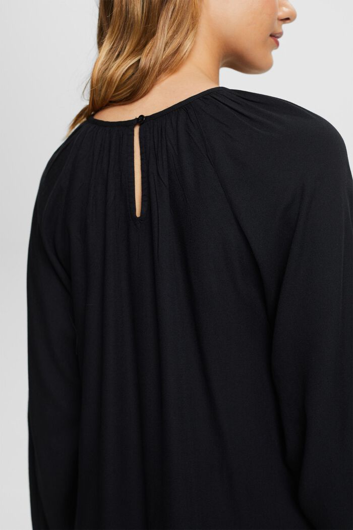 Robe volantée, coton mélangé, BLACK, detail image number 4