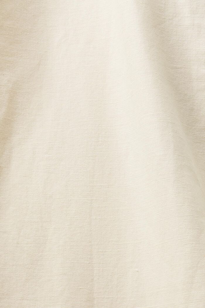 Jupe-culotte cropped en coton et lin, CREAM BEIGE, detail image number 6