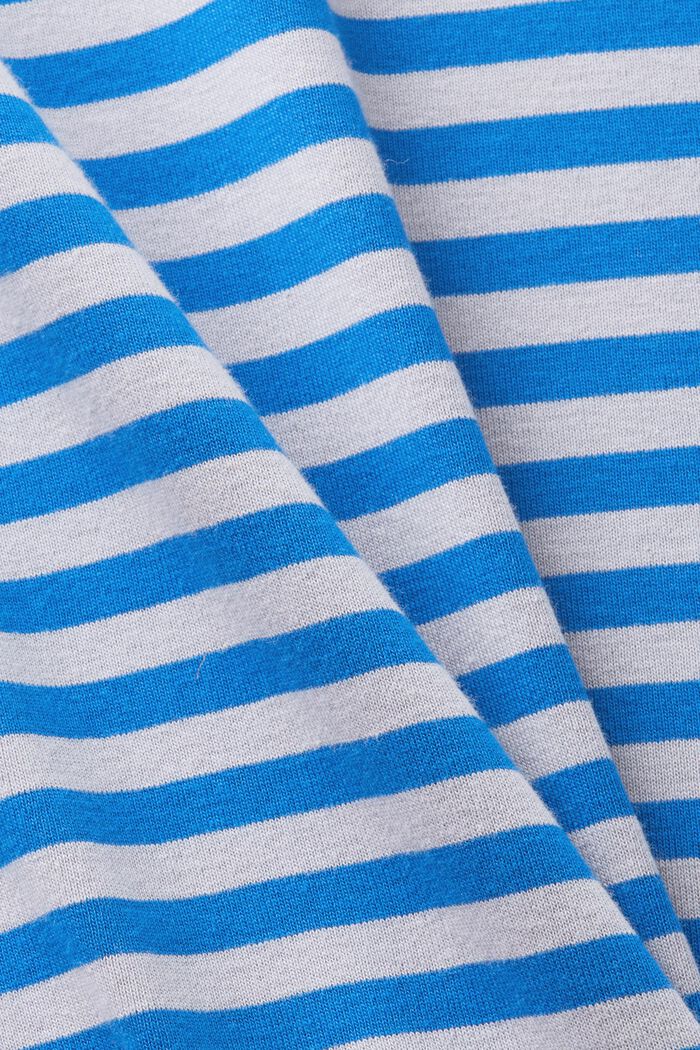 T-shirt en coton rayé à logo imprimé, LIGHT BLUE LAVENDER, detail image number 5
