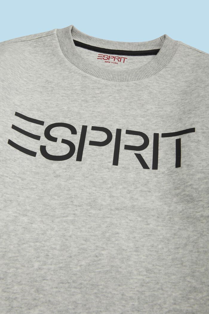 Sweat-shirt à col rond et logo, LIGHT GREY, detail image number 1