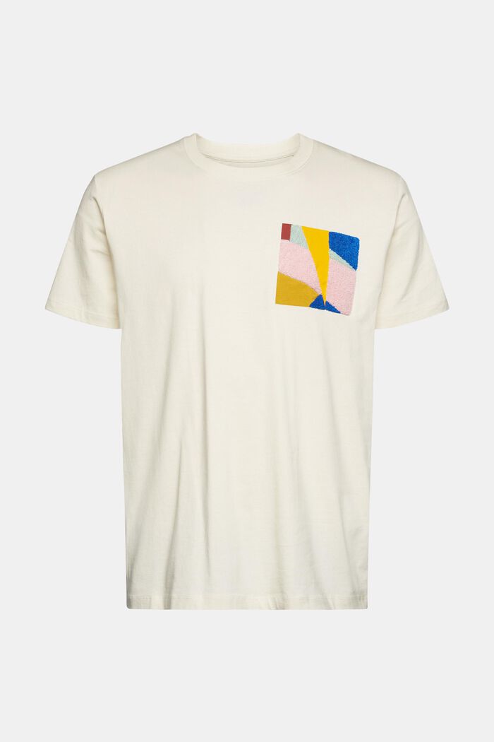 T-shirt en jersey orné d’une application, CREAM BEIGE, detail image number 5